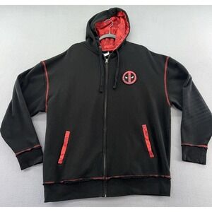 Universal Studios Sweatshirt Mens XXL Deadpool Marvel Hoodie Black Red